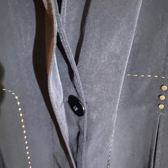 Vintage Gallery Black Hooded Rain Trench Coat Small - Picture 10 of 15